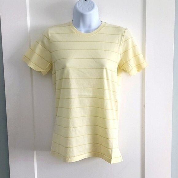 NWT Everlane organic cotton yellow striped tee size small - Picture 1 of 4